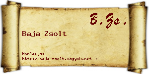 Baja Zsolt névjegykártya